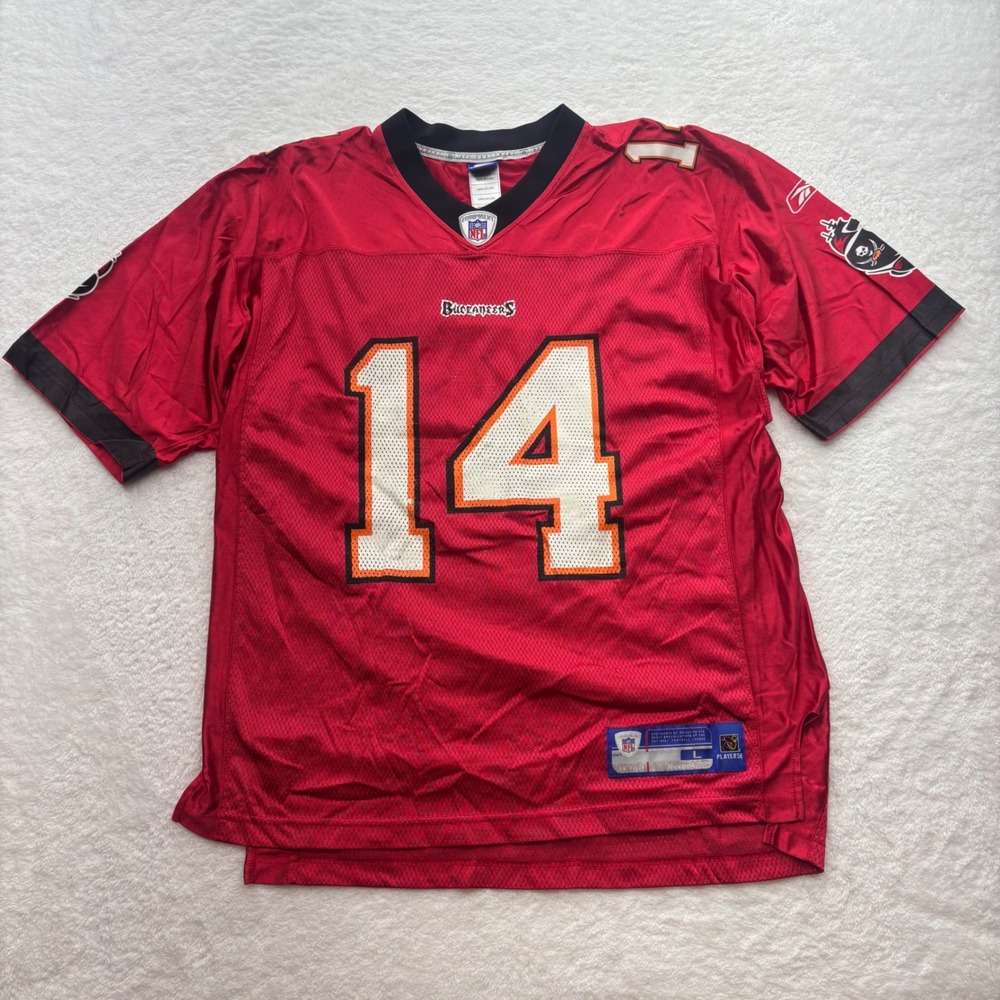 Reebok NFL Tampa Bay Buccaneers Brad Johnson 14 Jersey Red Mens Large 7009A